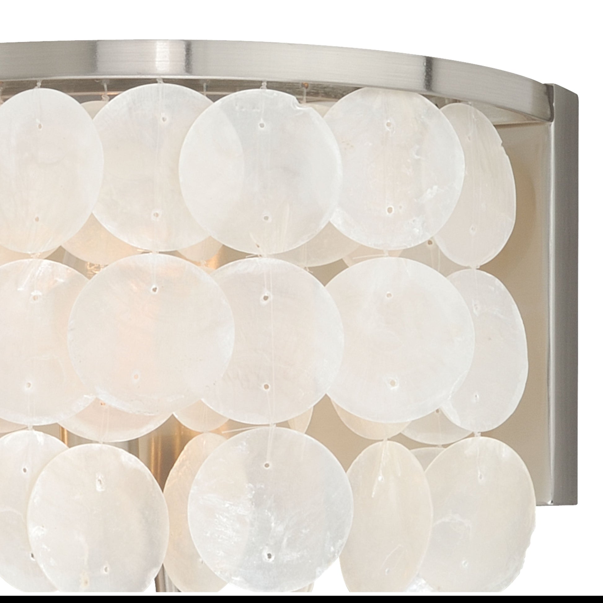 Vaxcel Elsa 21" 3-Light Satin Nickel Capiz Shell Coastal Bathroom Vanity Fixture