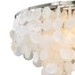 Vaxcel Elsa 24" 5-Light Satin Nickel Coastal Flush Mount Ceiling Light With Capiz Shell Shade