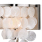 Vaxcel Elsa 28" 4-Light Satin Nickel Coastal Bathroom Vanity Fixture With Capiz Shell Shade