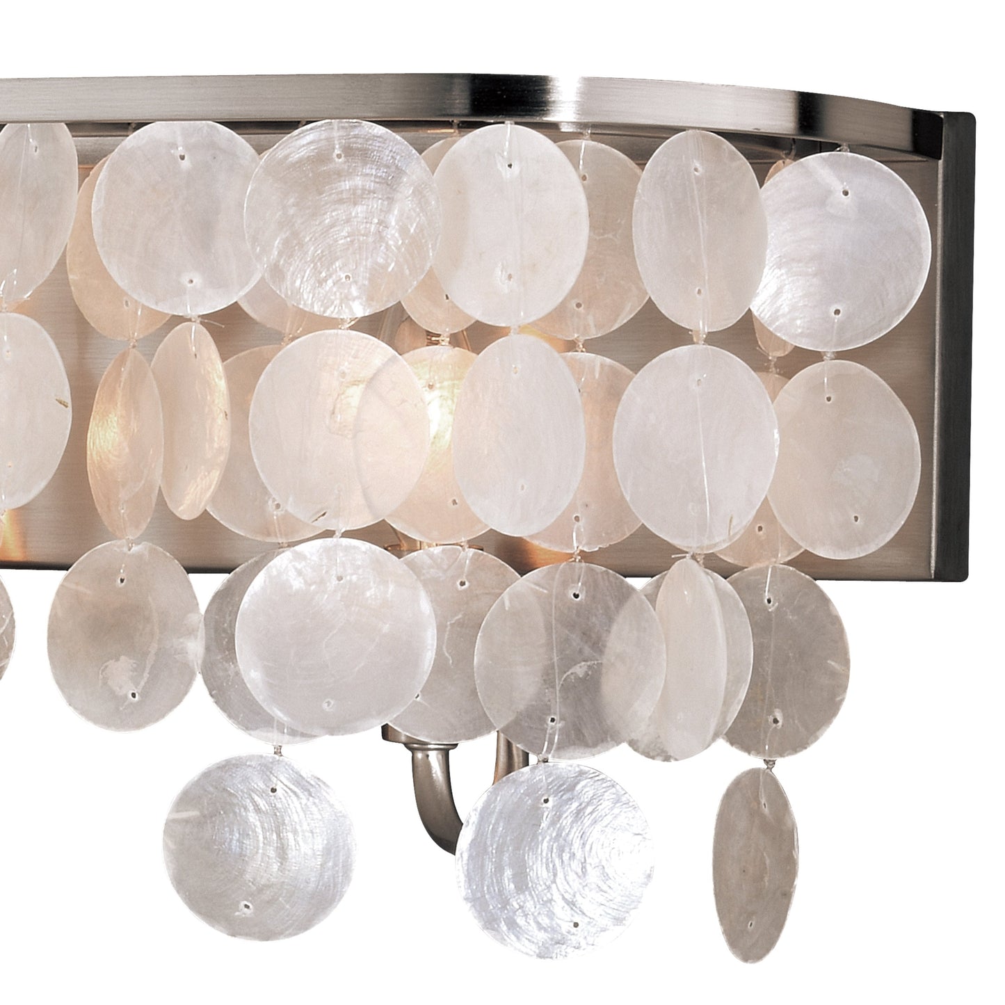 Vaxcel Elsa 28" 6-Light Satin Nickel Capiz Shell Coastal Bathroom Vanity Fixture