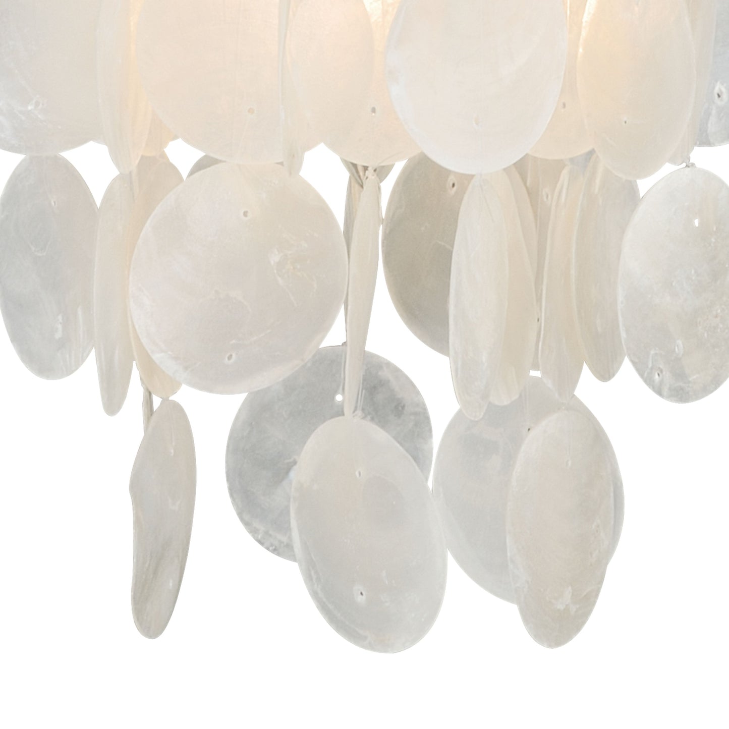 Vaxcel Elsa 6" 1-Light Satin Nickel Coastal Capiz Shell Mini Pendant Ceiling Light