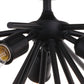 Vaxcel Estelle 17" 3-Light Matte Black Mid Century Modern Sputnik Flush Mount Ceiling Fixture