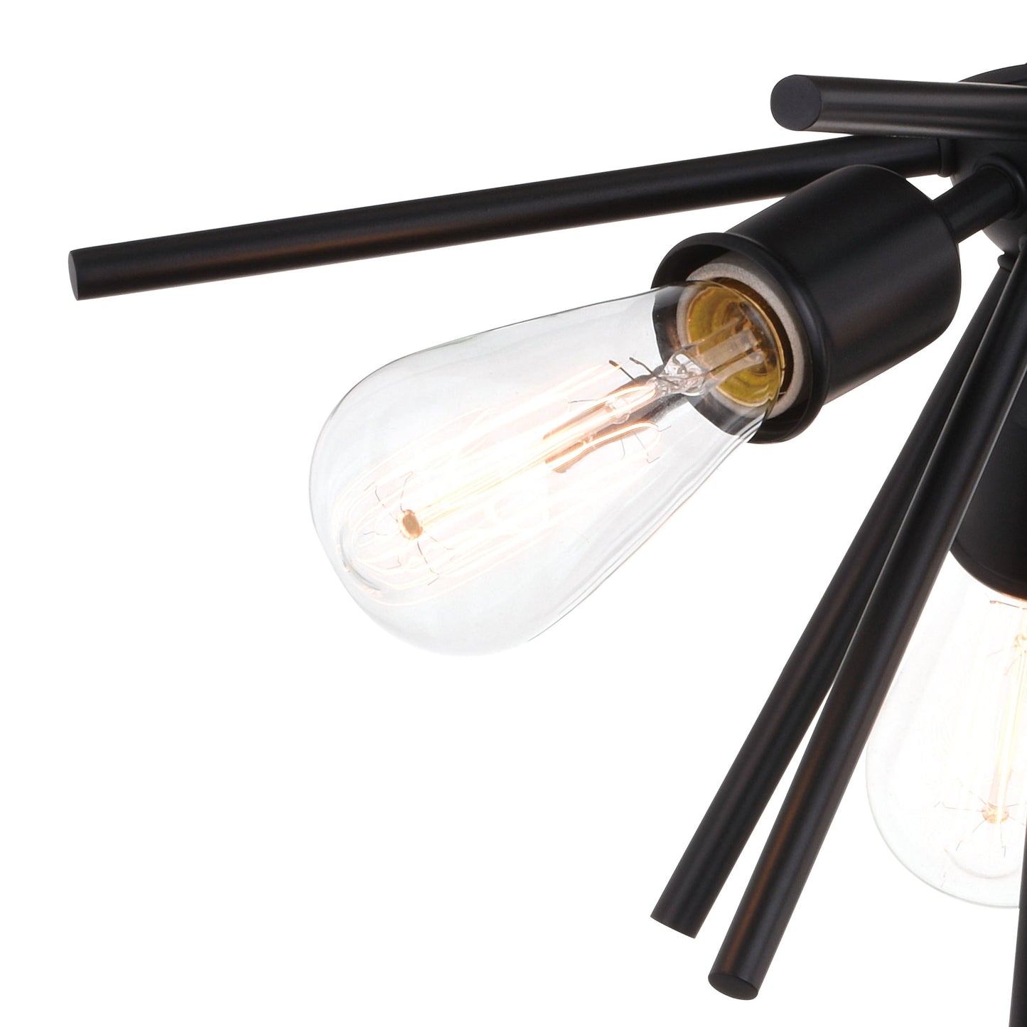 Vaxcel Estelle 17" 3-Light Matte Black Mid Century Modern Sputnik Flush Mount Ceiling Fixture