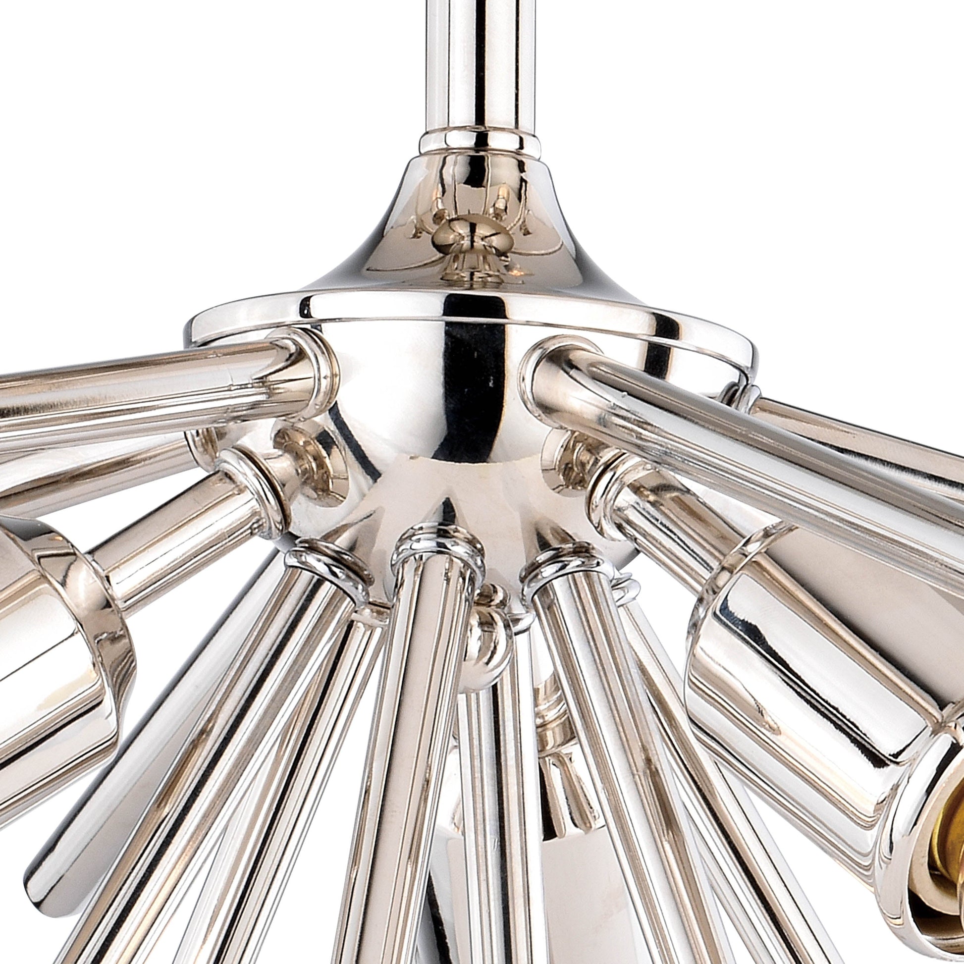 Vaxcel Estelle 17-in W Nickel Mid-Century Modern Sputnik Semi Flush Mount Ceiling Light