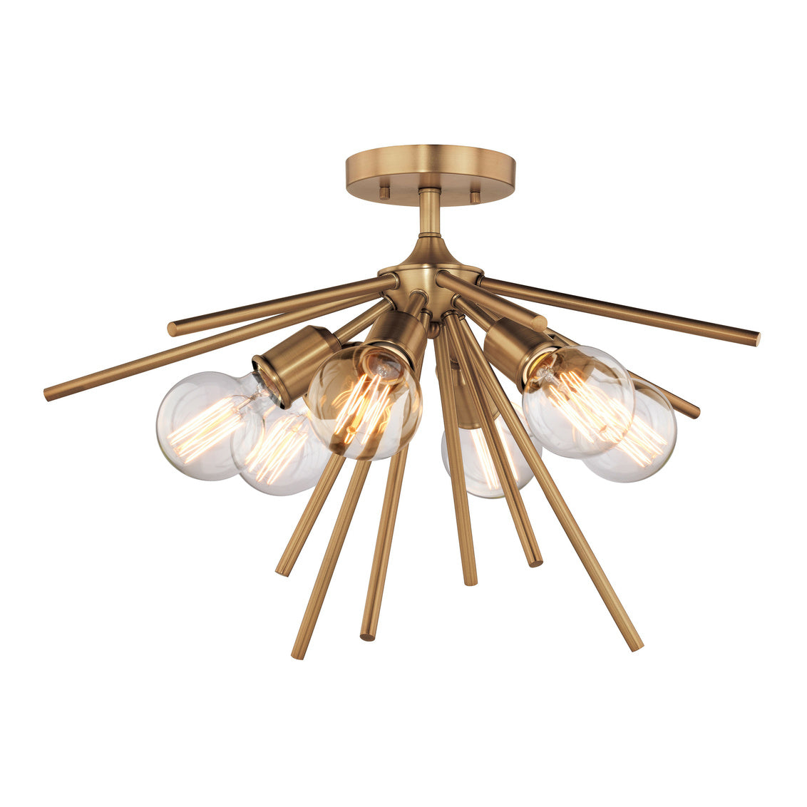 Vaxcel Estelle 24" Natural Brass Semi Flush Ceiling Light