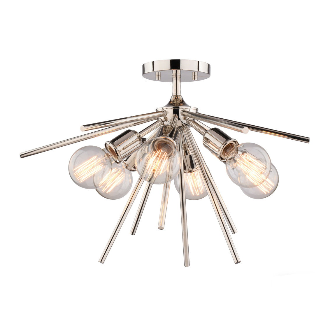 Vaxcel Estelle 24" Polished Nickel Semi Flush Ceiling Light