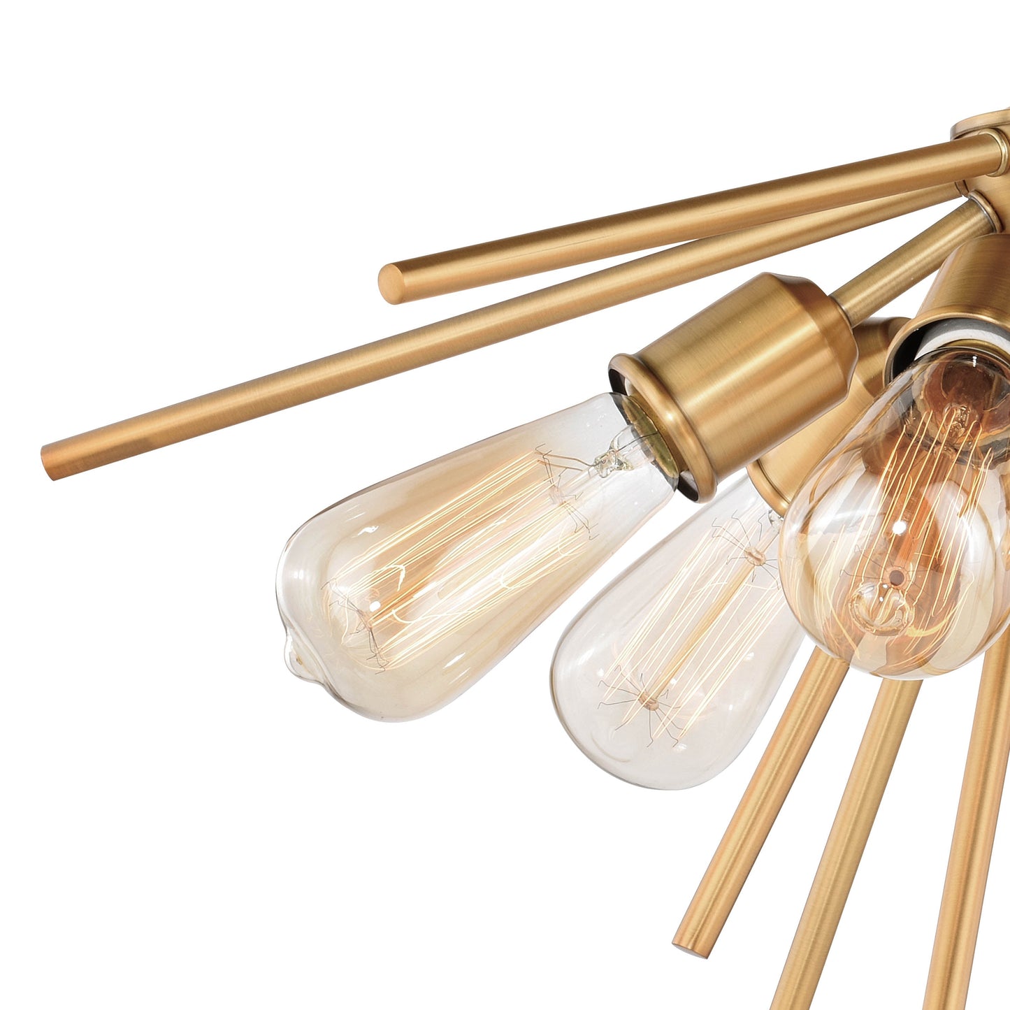 Vaxcel Estelle 6-Light 24" W Brass Mid-Century Modern Sputnik Semi Flush Mount Ceiling Light