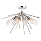 Vaxcel Estelle 6-Light 24" W Nickel Mid-Century Modern Sputnik Semi Flush Mount Ceiling Light