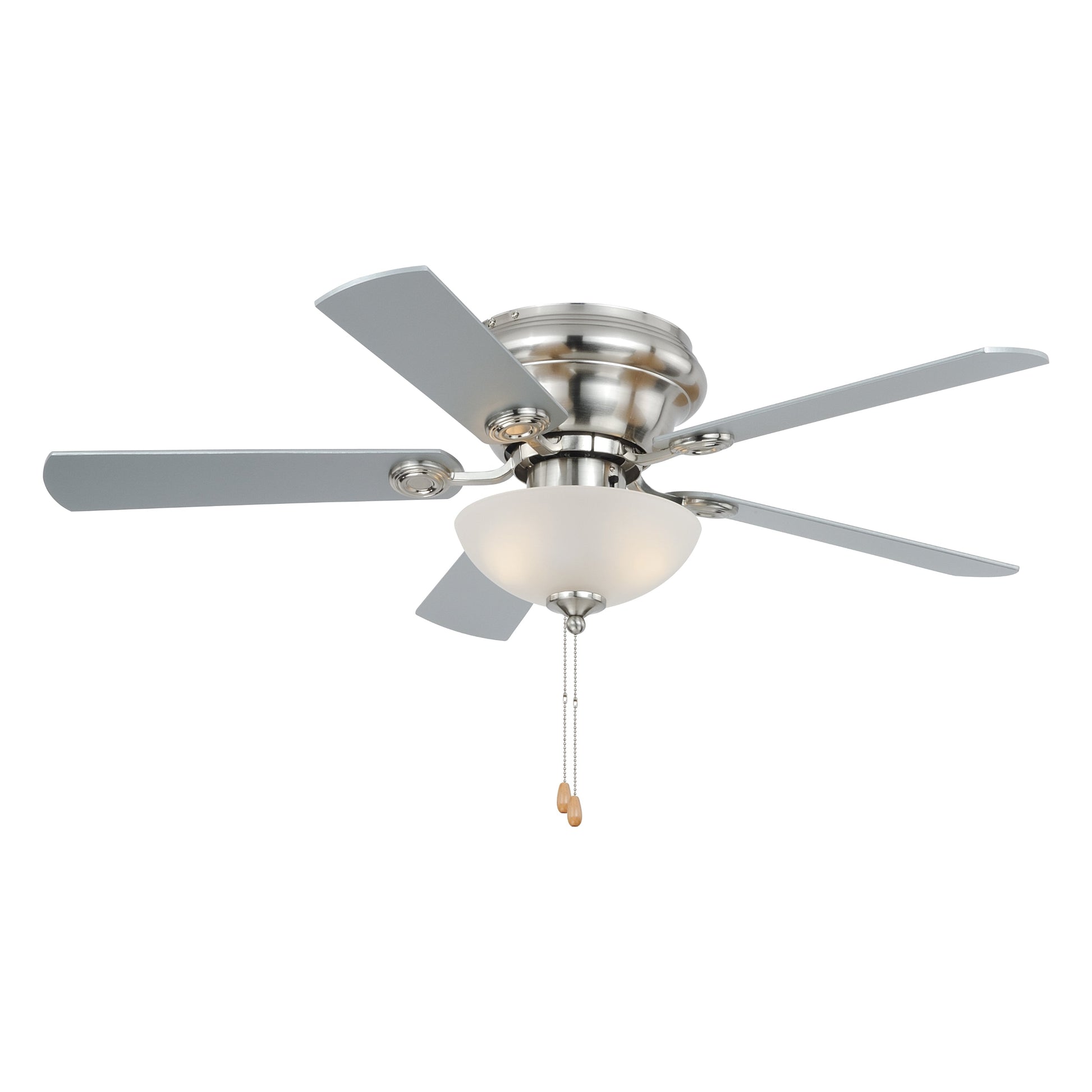 Vaxcel Expo 42" Flush Mount Satin Nickel Ceiling Fan With 2-Light LED Light Kit