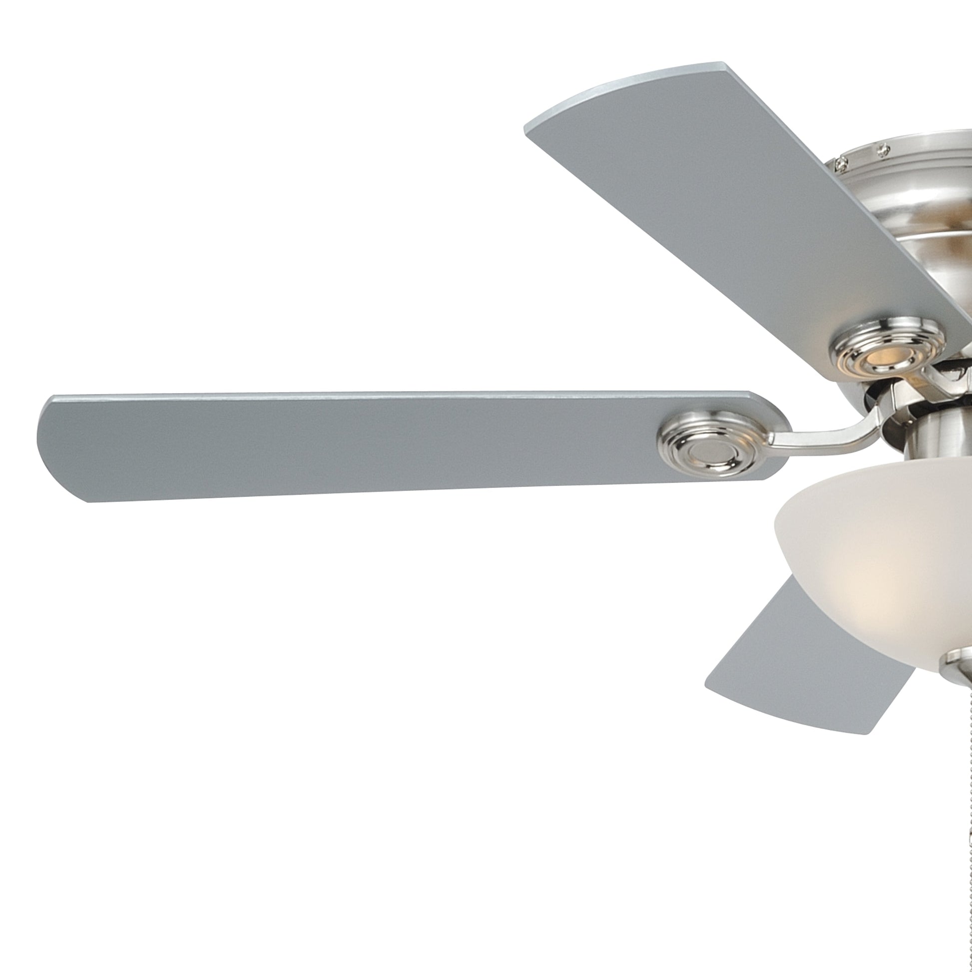 Vaxcel Expo 42" Flush Mount Satin Nickel Ceiling Fan With 2-Light LED Light Kit