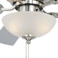 Vaxcel Expo 42" Flush Mount Satin Nickel Ceiling Fan With 2-Light LED Light Kit