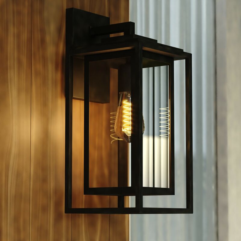 Vaxcel Filmore 7-in. W Outdoor Wall Light Textured Black