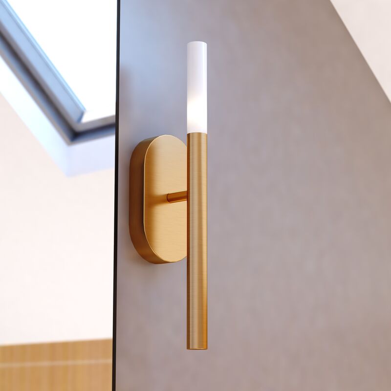 Vaxcel Fulton 1 Light LED Wall Light Satin Brass