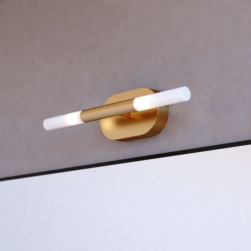 Vaxcel Fulton 2 Light LED Wall Light Satin Brass