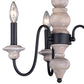 Vaxcel Georgetown 19" 3-Light Vintage Ash and Oil Burnished Bronze Farmhouse Semi-Flush Mount Chandelier