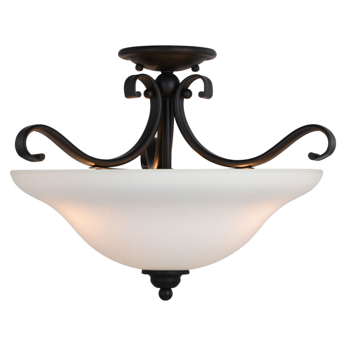 Vaxcel Graham 13-in. W 3 Light Semi-Flush Mount Harvest Gold