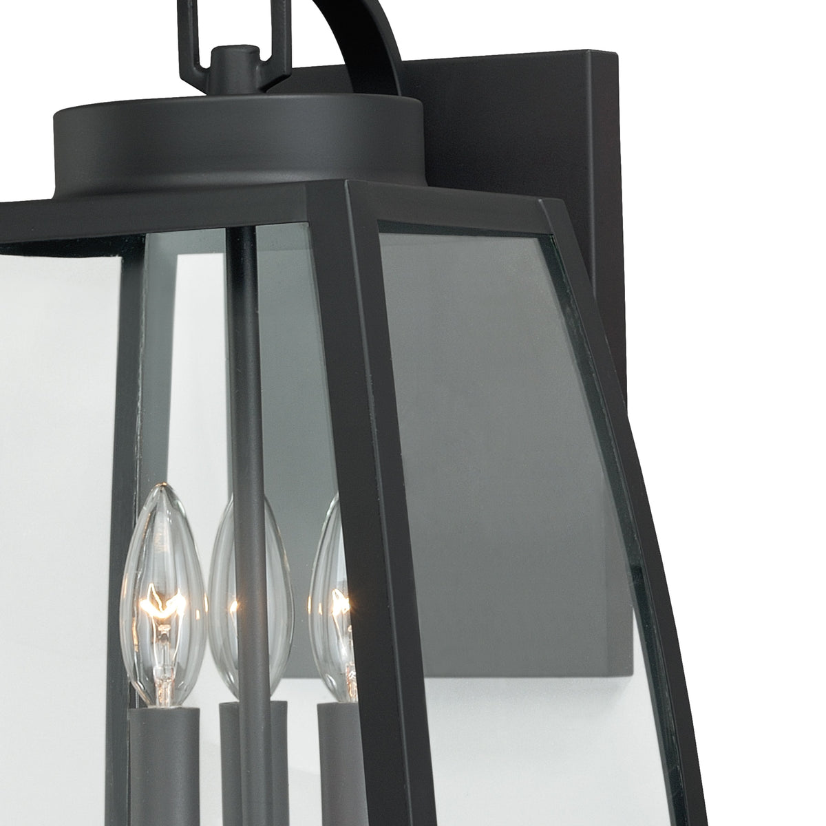 Vaxcel Granville 10" 3-Light Oil Burnished Bronze Geometric Outdoor Wall Lantern With Clear Glass Shade
