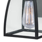 Vaxcel Granville 6" 1-Light Bronze Geometric Outdoor Wall Lantern With Clear Glass Shades