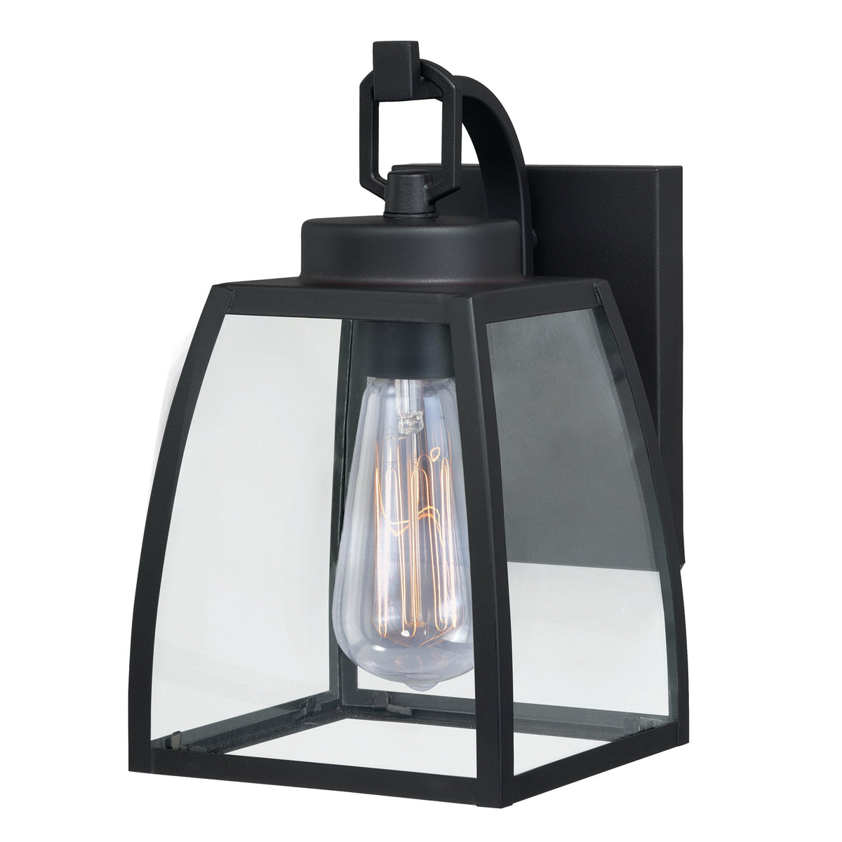 Vaxcel Granville 6" 1-Light Bronze Geometric Outdoor Wall Lantern With Clear Glass Shades