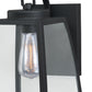 Vaxcel Granville 8" 1-Light Oil Burnished Bronze Geometric Outdoor Wall Lantern With Clear Glass Shade
