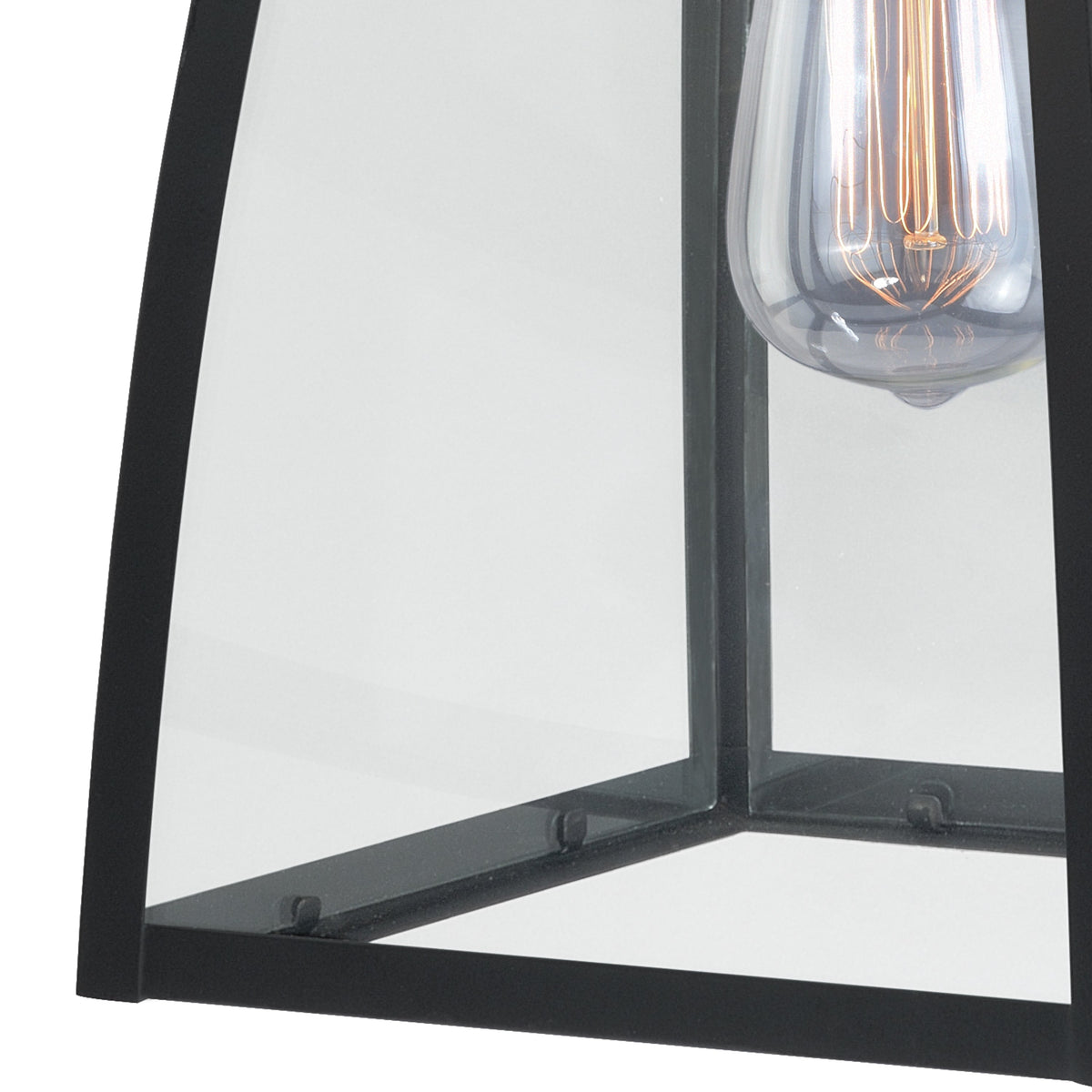 Vaxcel Granville 8" 1-Light Oil Burnished Bronze Geometric Outdoor Wall Lantern With Clear Glass Shade