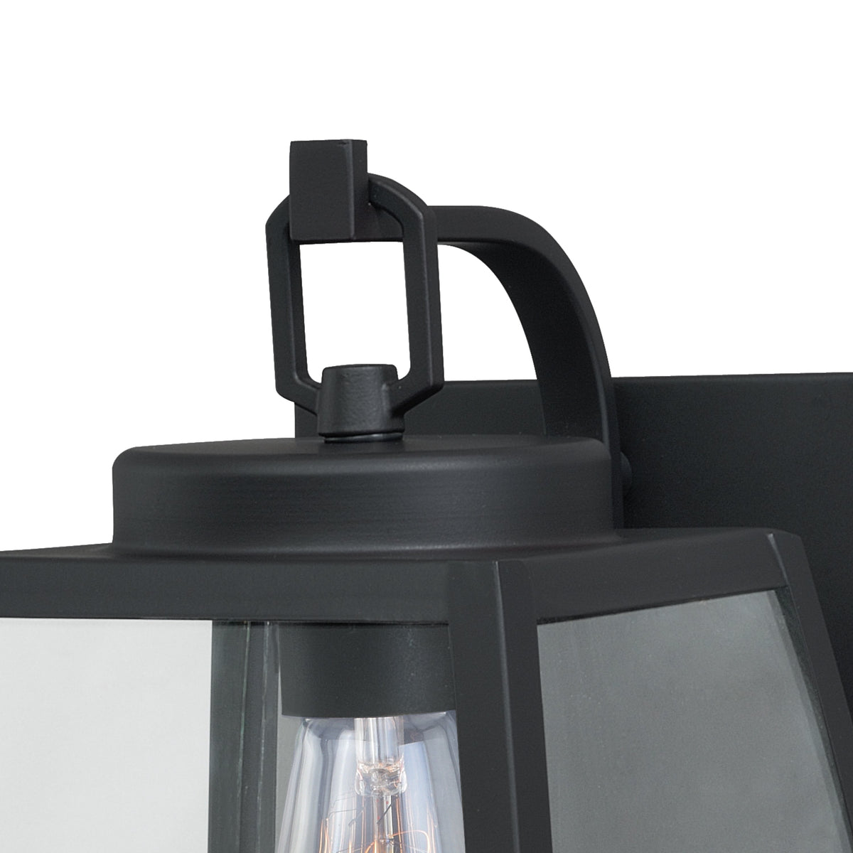 Vaxcel Granville 8" 1-Light Oil Burnished Bronze Geometric Outdoor Wall Lantern With Clear Glass Shade