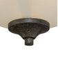 Vaxcel Halifax 14.5" 2-Light Black Walnut Rustic Flush Mount Ceiling Light Fixture With Creme Cognac Glass Bowl Shade