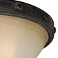 Vaxcel Halifax 14.5" 2-Light Black Walnut Rustic Flush Mount Ceiling Light Fixture With Creme Cognac Glass Bowl Shade