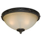 Vaxcel Halifax 14.5" 2-Light Black Walnut Rustic Flush Mount Ceiling Light Fixture With Creme Cognac Glass Bowl Shade