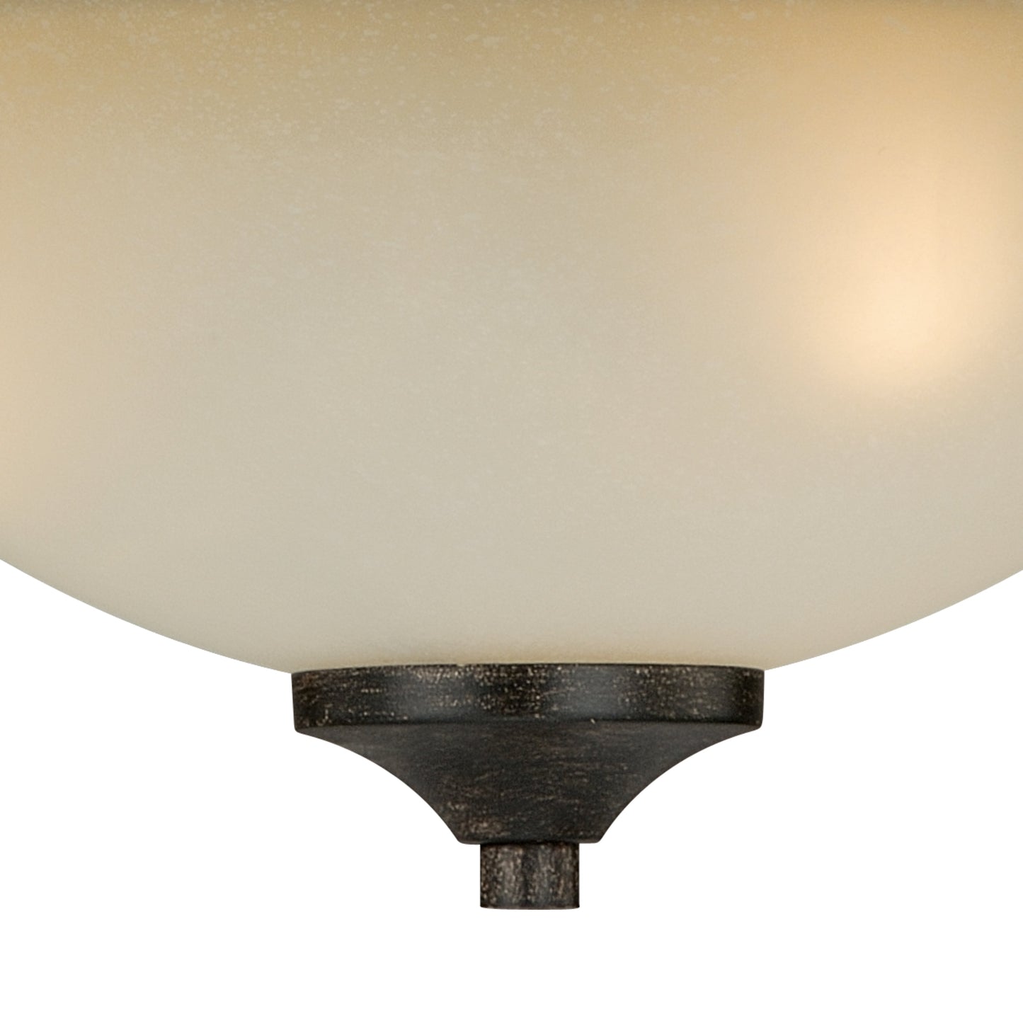 Vaxcel Halifax 14.5" 2-Light Bronze Rustic Semi-Flush Mount Ceiling Light With Cream Cognac Glass Bowl Shade