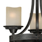 Vaxcel Halifax 18" 3-Light Black Walnut Rustic Wheel Mini Chandelier With Creme Cognac Glass Shades