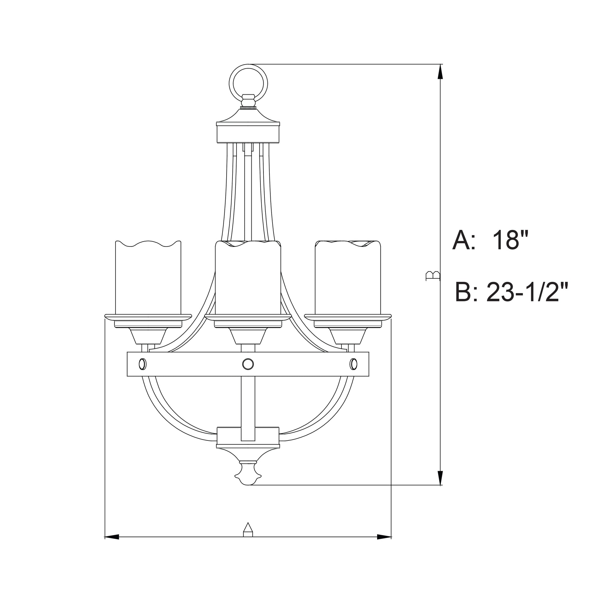 Vaxcel Halifax 18" 3-Light Black Walnut Rustic Wheel Mini Chandelier With Creme Cognac Glass Shades