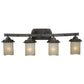 Vaxcel Halifax 30" 4-Light Bronze Rustic Bathroom Vanity Fixture With Creme Cognac Glass Shades