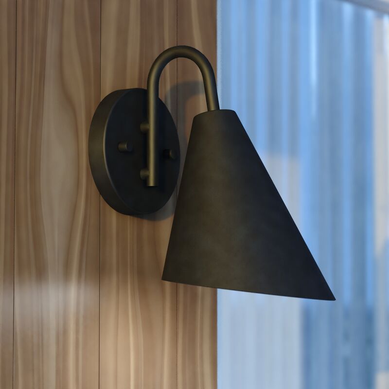 Vaxcel Hanson 6-in Outdoor Wall Light Matte Black and Glossy White