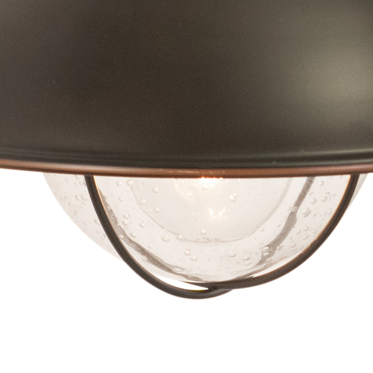 Vaxcel Harwich 10" 1-Light Burnished Bronze Coastal Outdoor Wall Lantern With Clear Seeded Glass Shade