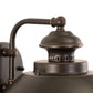 Vaxcel Harwich 10" 1-Light Burnished Bronze Coastal Outdoor Wall Lantern With Clear Seeded Glass Shade
