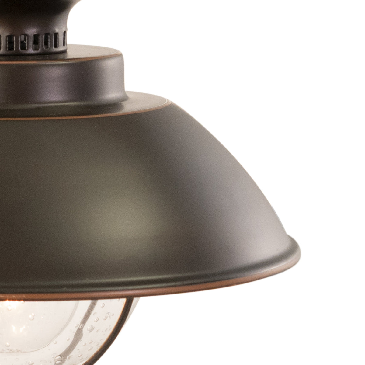 Vaxcel Harwich 10" 1-Light Burnished Bronze Coastal Outdoor Wall Lantern With Clear Seeded Glass Shade