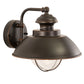 Vaxcel Harwich 10" 1-Light Burnished Bronze Coastal Outdoor Wall Lantern With Clear Seeded Glass Shade