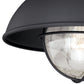 Vaxcel Harwich 10" 1-Light Textured Black Coastal Outdoor Flush Mount Ceiling Light With Clear Seeded Glass Shade