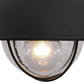 Vaxcel Harwich 10" 1-Light Textured Black Coastal Outdoor Pendant Light With Clear Seeded Glass Shade