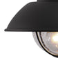 Vaxcel Harwich 10" 1-Light Textured Black Coastal Outdoor Pendant Light With Clear Seeded Glass Shade