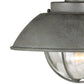 Vaxcel Harwich 10" 1-Light Textured Gray Coastal Outdoor Pendant With Clear Seeded Glass Shade