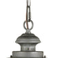 Vaxcel Harwich 10" 1-Light Textured Gray Coastal Outdoor Pendant With Clear Seeded Glass Shade