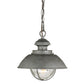 Vaxcel Harwich 10" 1-Light Textured Gray Coastal Outdoor Pendant With Clear Seeded Glass Shade