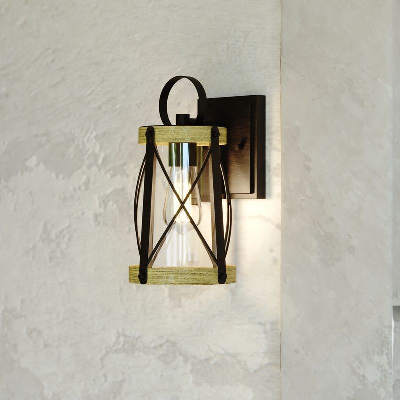 Vaxcel Harwood 6.5-in. Outdoor Wall Light Oxidized Iron and Burnished Elm