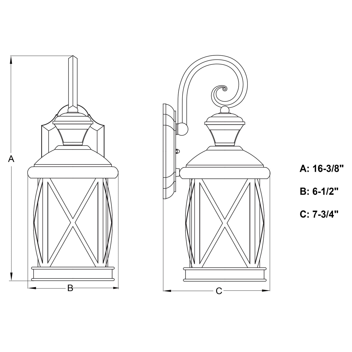 Vaxcel Henderson 7" 1-Light Textured Black Motion Sensor Dusk-to-Dawn Traditional Outdoor Latern Wall Light With Clear Seeded Shade