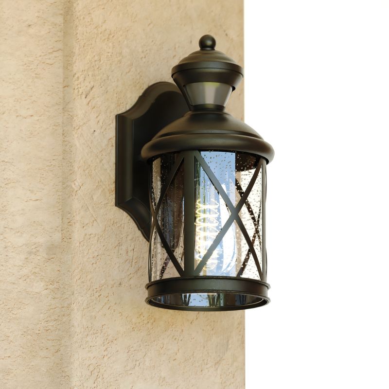 Vaxcel Henderson Dualux 5.25-in Outdoor Motion Sensor Wall Light Textured Black