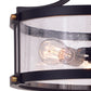 Vaxcel Holbrook 16" 3-Light Matte Black and Satin Brass Semi-Flush Mount Ceiling Light With Clear Seeded Glass Shades