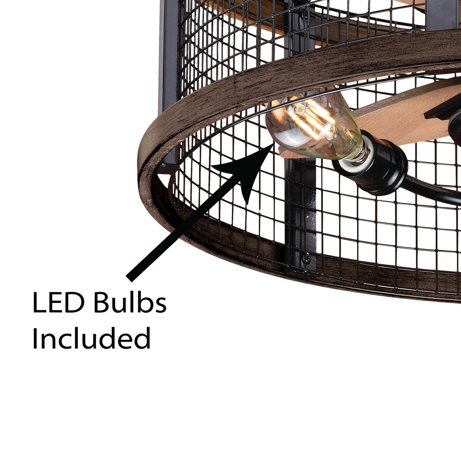 Vaxcel Humboldt Oil Rubbed Bronze and Burnished Teak Industrial Farmhouse Cage Ceiling Fan With LED Light Kit and Remote