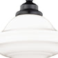 Vaxcel Huntley 1-Light 12" W Bronze Farmhouse Schoolhouse Semi Flush Mount Ceiling Light With Milk White Glass Shade